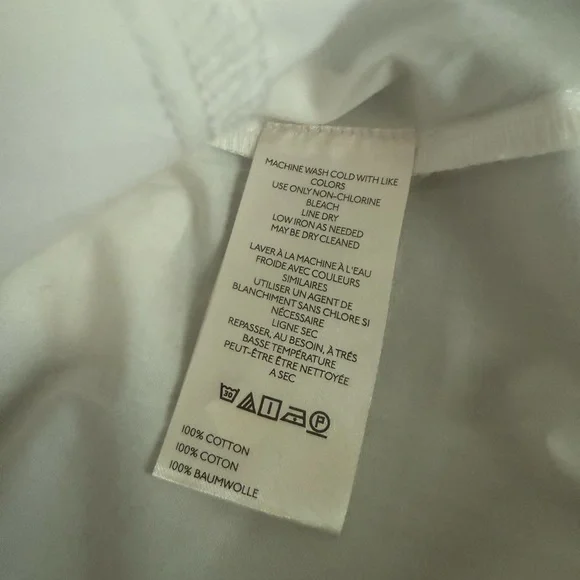 Anthropologie White Puff Sleeve Blouse with Mandarin Collar - size M, NWT - Picture 5 of 5